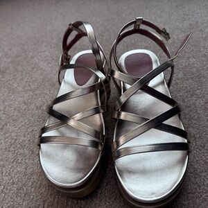 ASOS design Taurus 2 strappy flatform sandal gold